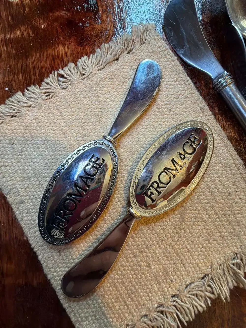 Set of 2 Vintage Silver Tone Fromage Cheese Spreaders